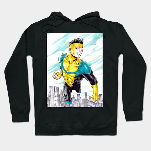 invincible art Hoodie by super villain